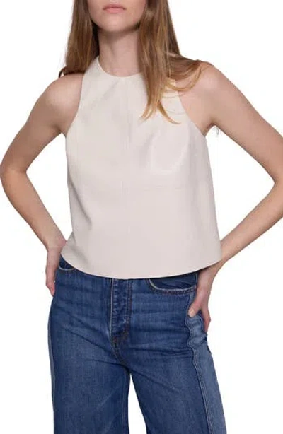 Rebecca Minkoff Nora Faux Leather High Neck Top In Gray