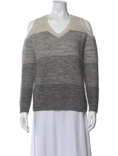 Pre-owned Rebecca Minkoff Nylon Colorblock Pattern Sweater In Gray
