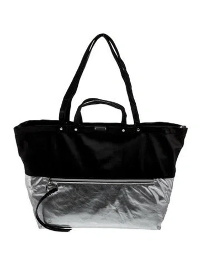 Pre-owned Rebecca Minkoff Nylon Tote In Black/metallic