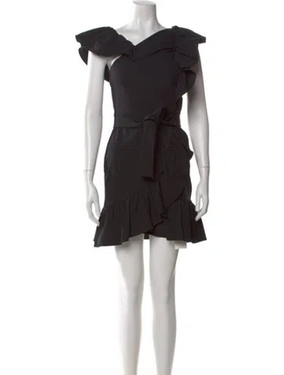 Pre-owned Rebecca Minkoff Off-the-shoulder Knee-length Dress In Black