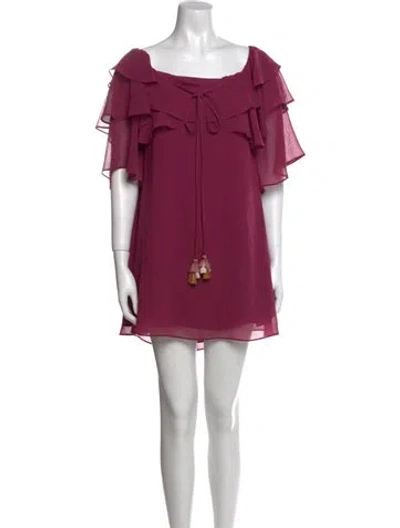 Pre-owned Rebecca Minkoff Off-the-shoulder Mini Dress In Pink