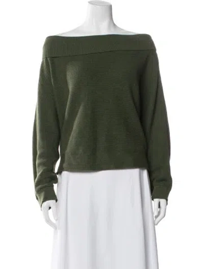 Pre-owned Rebecca Minkoff Off-the-shoulder Sweater In Green