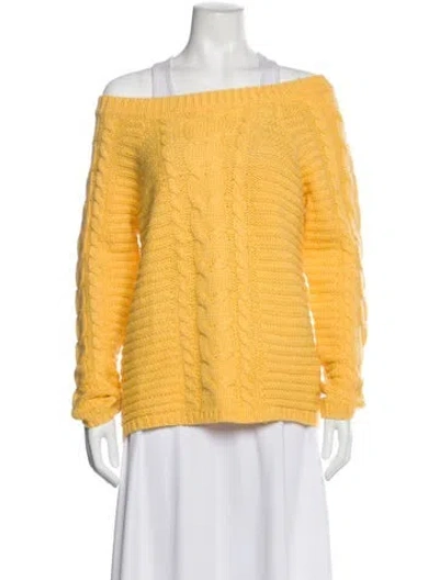 Pre-owned Rebecca Minkoff Off-the-shoulder Sweater In Yellow