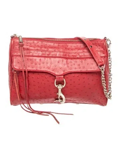 Pre-owned Rebecca Minkoff Ostrich Crossbody Bag In Red