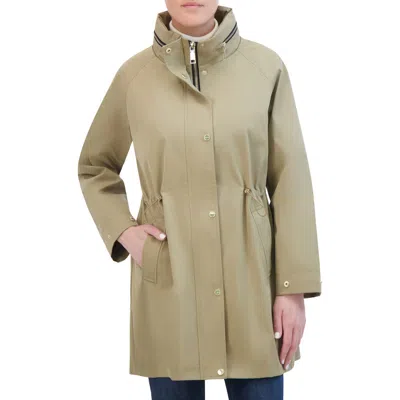 Rebecca Minkoff Oversize Water Repellent Hooded Rain Jacket In Khaki