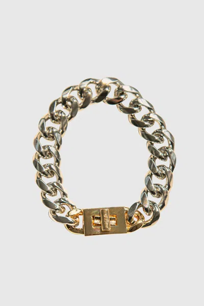 Rebecca Minkoff Pad Lock Curb Chain Bracelet In Gold