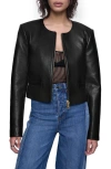 Rebecca Minkoff Paige Cropped Zip Jacket In True Black