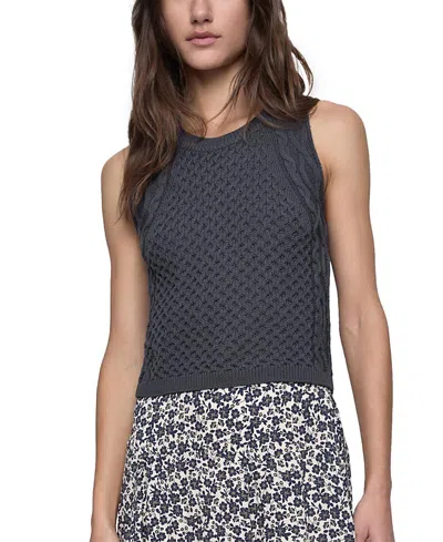 Rebecca Minkoff Palmer Cable Sweater In Slate - Dark Grey