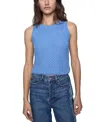 Rebecca Minkoff Palmer Cable Stitch Sleeveless Sweater In Azure
