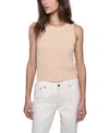 Rebecca Minkoff Palmer Cable Stitch Sleeveless Sweater In Chalk
