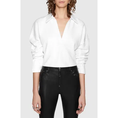 Rebecca Minkoff Park V-neck Rugby Shirt In Bright White