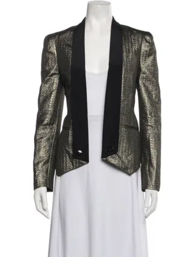 Pre-owned Rebecca Minkoff Patterned Blazer In Black