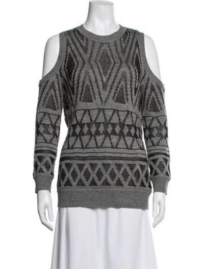 Pre-owned Rebecca Minkoff Patterned Crew Neck Sweater In Grey
