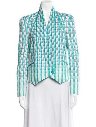 Pre-owned Rebecca Minkoff Patterned Jacket In Green/white