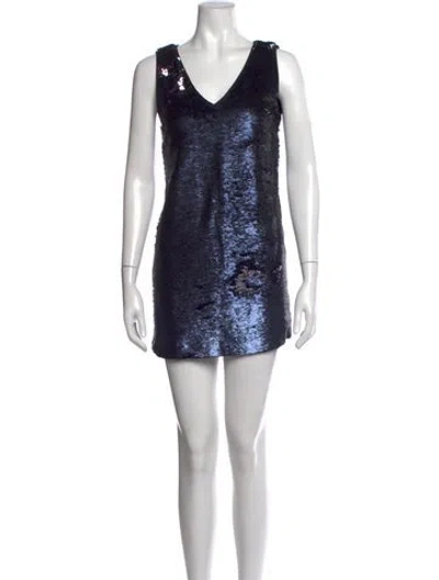 Pre-owned Rebecca Minkoff Patterned Mini Dress In Blue