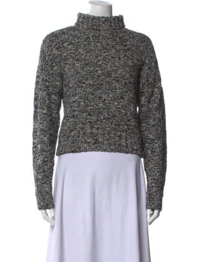 Pre-owned Rebecca Minkoff Patterned Turtleneck Sweater In Black/grey