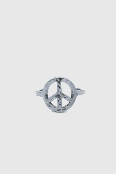 Rebecca Minkoff Peace Sign Ring In Silver