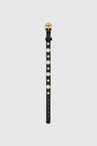 Rebecca Minkoff Pearl Stud Bracelet In Black