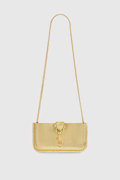 Rebecca Minkoff Phone Crossbody With Crystal Dog Clip Bag In Gold