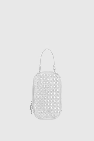 Rebecca Minkoff Phone Crossbody With Crystals Bag In Silver