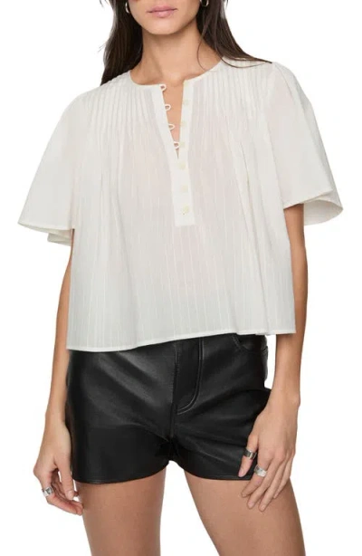 Rebecca Minkoff Leah Pleated Short Sleeve Top