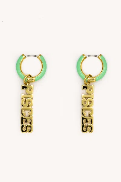 Rebecca Minkoff Pisces Zodiac Linear Huggies In Gold