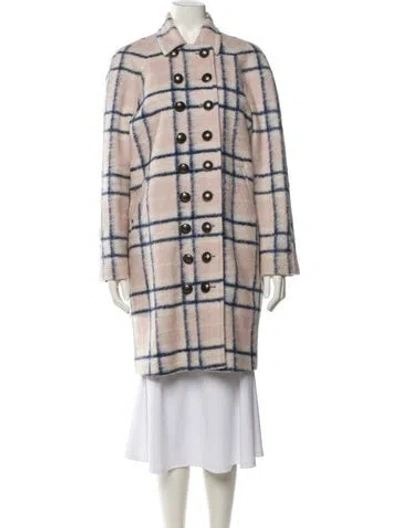 Pre-owned Rebecca Minkoff Plaid Print Coat In Pink