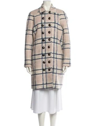 Pre-owned Rebecca Minkoff Plaid Print Coat In Pink