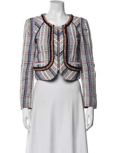 Pre-owned Rebecca Minkoff Plaid Print Jacket In Blue/red/white