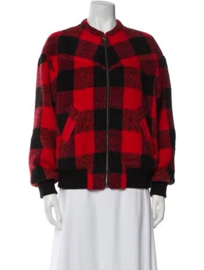 Pre-owned Rebecca Minkoff Plaid Print Jacket In Red