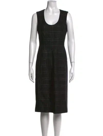 Pre-owned Rebecca Minkoff Plaid Print Knee-length Dress In Black