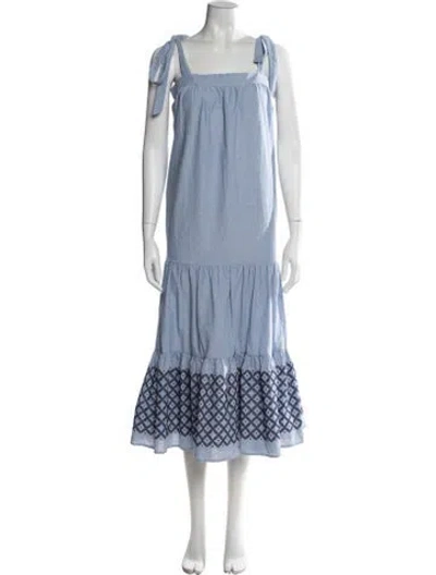 Pre-owned Rebecca Minkoff Plaid Print Midi Length Dress In Blue