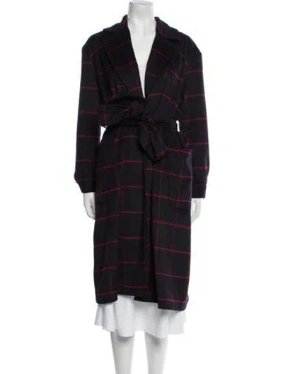 Pre-owned Rebecca Minkoff Plaid Print Peacoat In Blue