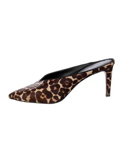 Pre-owned Rebecca Minkoff Ponyhair Animal Print Mules In Multi