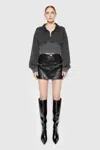 Rebecca Minkoff Poppy Leather Miniskirt In True Black