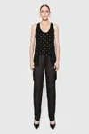 Rebecca Minkoff Presley Sheer Mixed Media Cargo Pants In True Black