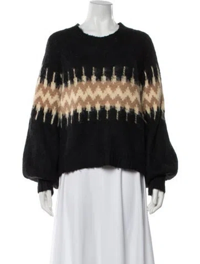 Pre-owned Rebecca Minkoff Printed Crew Neck Sweater In Black