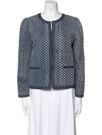 Pre-owned Rebecca Minkoff Printed Evening Jacket In Blue