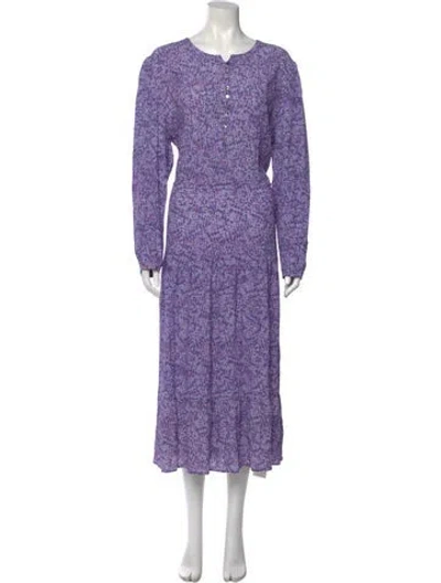 Pre-owned Rebecca Minkoff Printed Long Dress In Purple