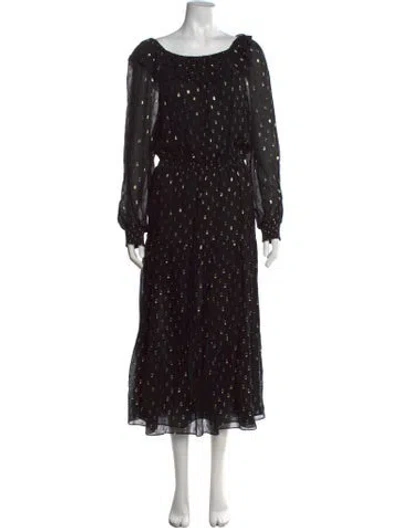 Pre-owned Rebecca Minkoff Printed Midi Length Dress In Black