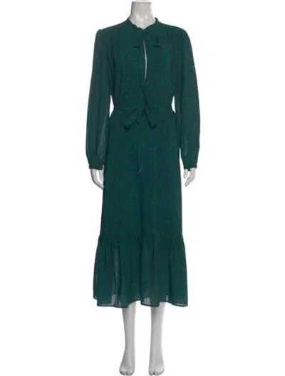 Pre-owned Rebecca Minkoff Printed Midi Length Dress In Green