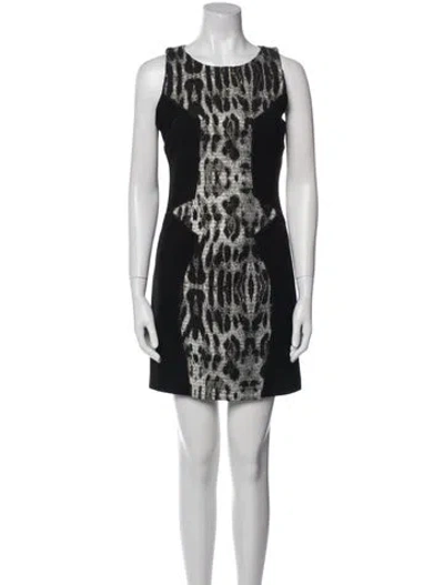 Pre-owned Rebecca Minkoff Printed Mini Dress In Black