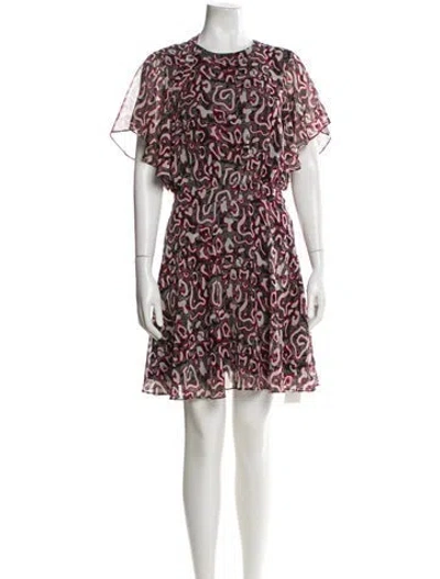 Pre-owned Rebecca Minkoff Printed Mini Dress In Black