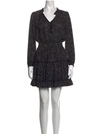 Pre-owned Rebecca Minkoff Printed Mini Dress In Black