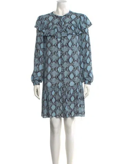Pre-owned Rebecca Minkoff Printed Mini Dress In Blue
