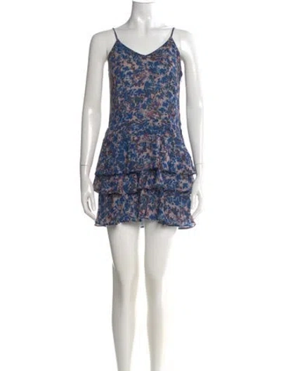 Pre-owned Rebecca Minkoff Printed Mini Dress In Blue