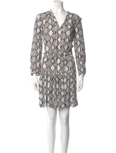 Pre-owned Rebecca Minkoff Printed Mini Dress In Gray