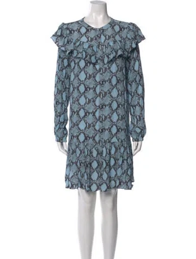 Pre-owned Rebecca Minkoff Printed Mini Dress W/ Tags In Blue