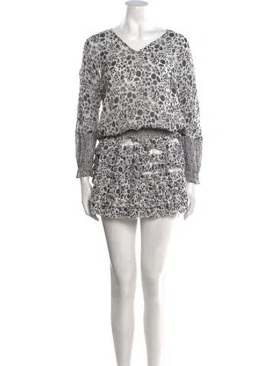 Pre-owned Rebecca Minkoff Printed Mini Dress In White