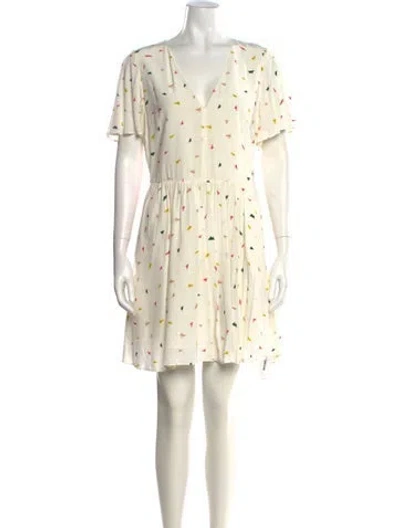 Pre-owned Rebecca Minkoff Printed Mini Dress In White